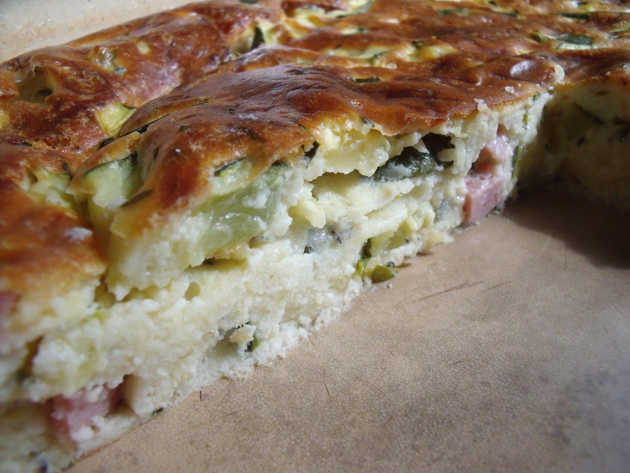 Flan aux courgettes et au jambon